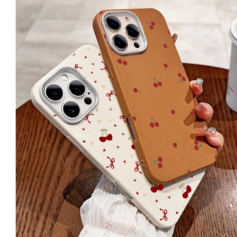 Phone Cases Xiaomi 14 - INS Cute Cartoon Cherry Pattern Phone