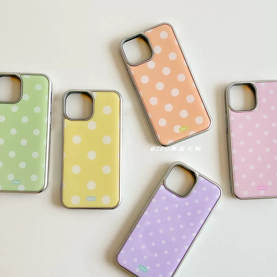 Phone Cases Yellow - Luxury Ins Korean Pink Yellow Polka