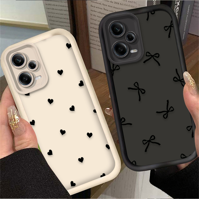 Phone Cases Xiaomi 14 - Black Love Heart Bowknot Phone Case