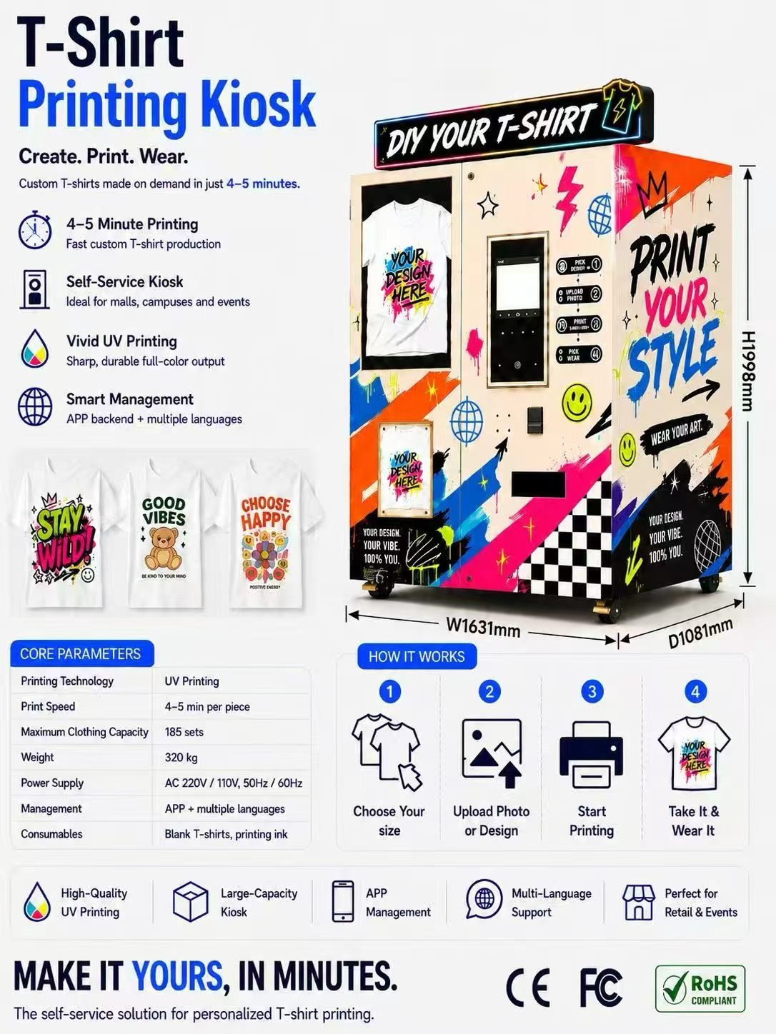 UV Flatbed Printer Vending Mac - Phone Cases Vending Machine recension och pris