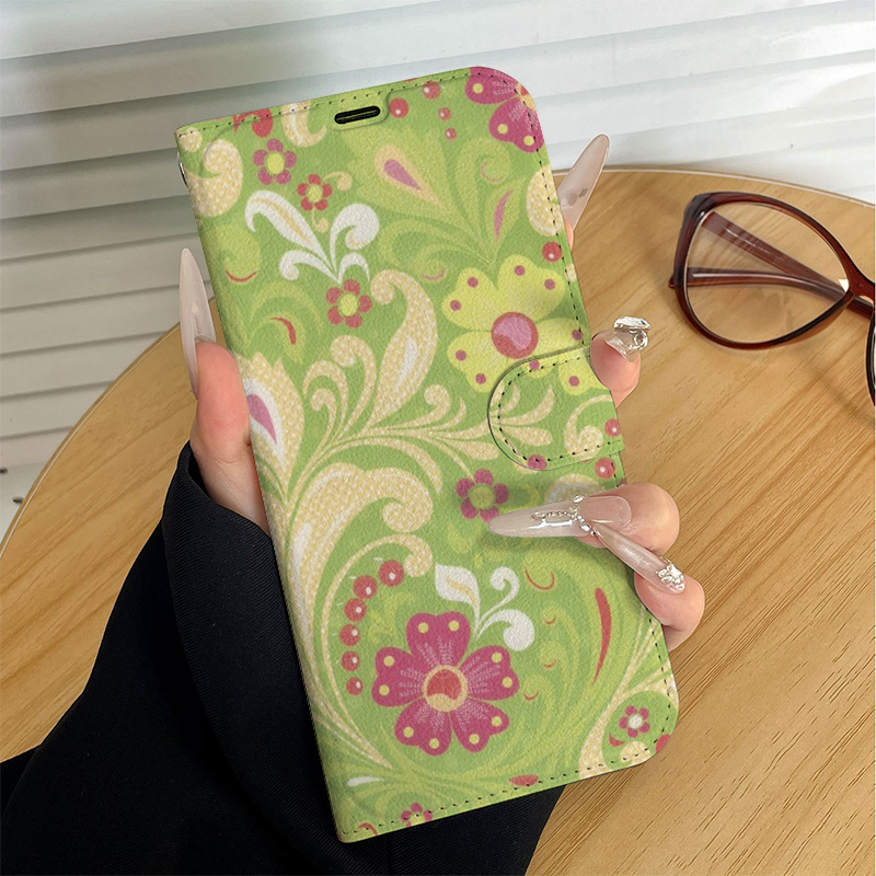 Wild Flower Vine Pattern 2D Fl - Flip Leather Case recension och pris