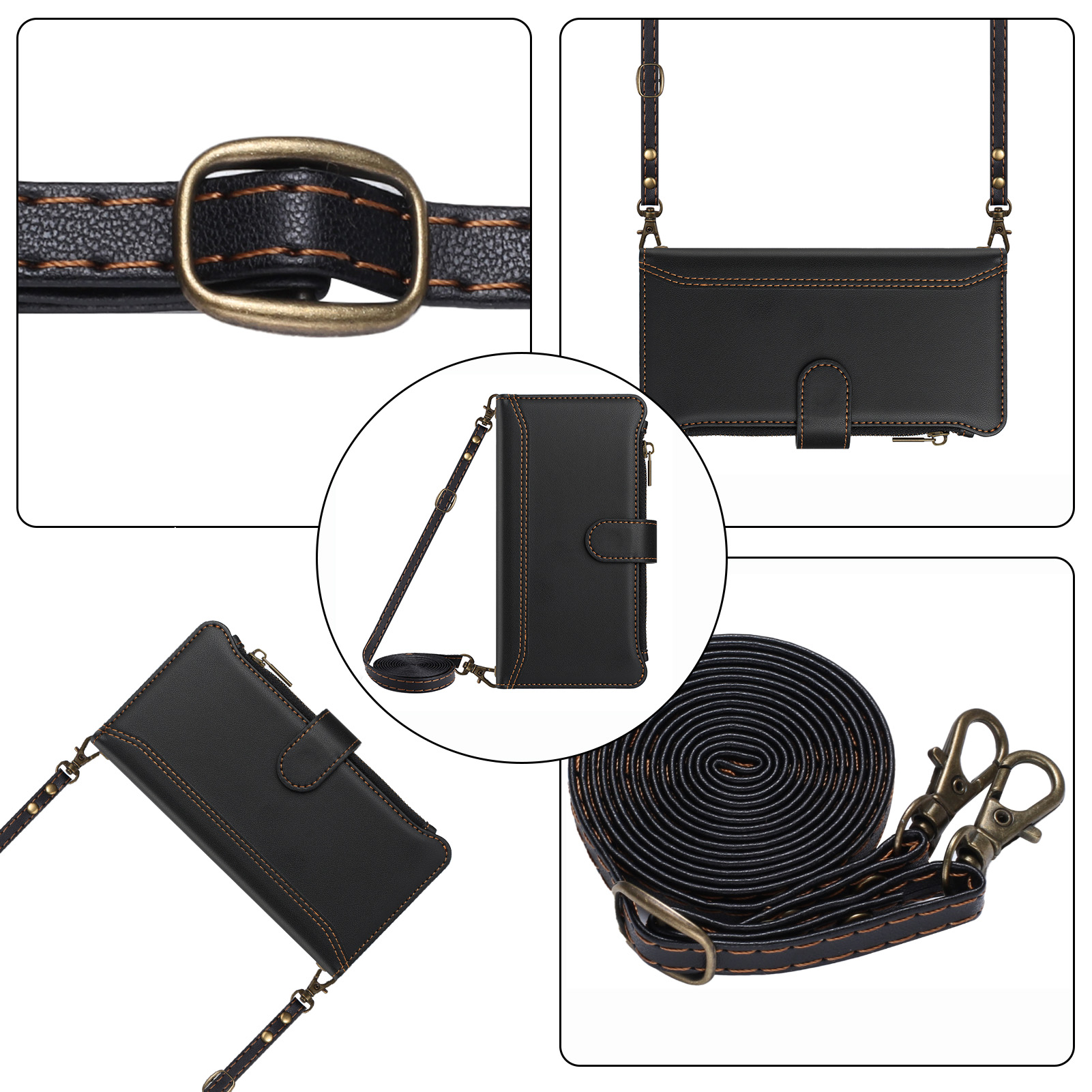 PU Leather Crossbody Flip Wall - Flip Leather Case recension och pris