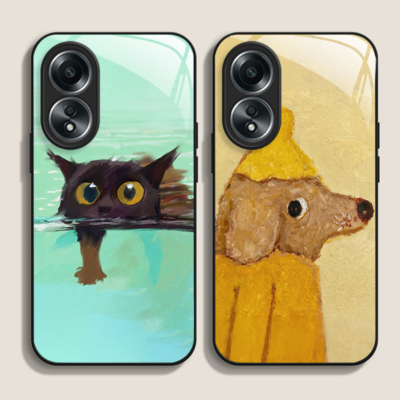 Oil Painting Yellow Dog Black  - Phone Cases Yellow recension och pris