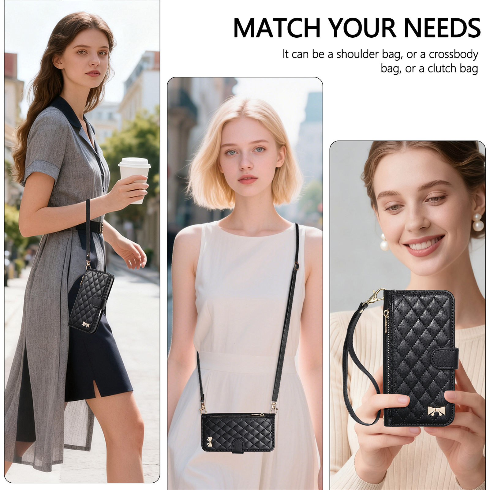 PU Leather Zipper Crossbody Wr - Flip Leather Case recension och pris