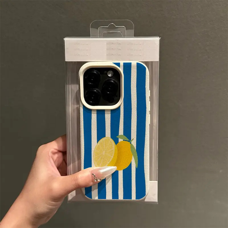 Yellow Lemon Blue Stripe Patte - Phone Cases Yellow recension och pris