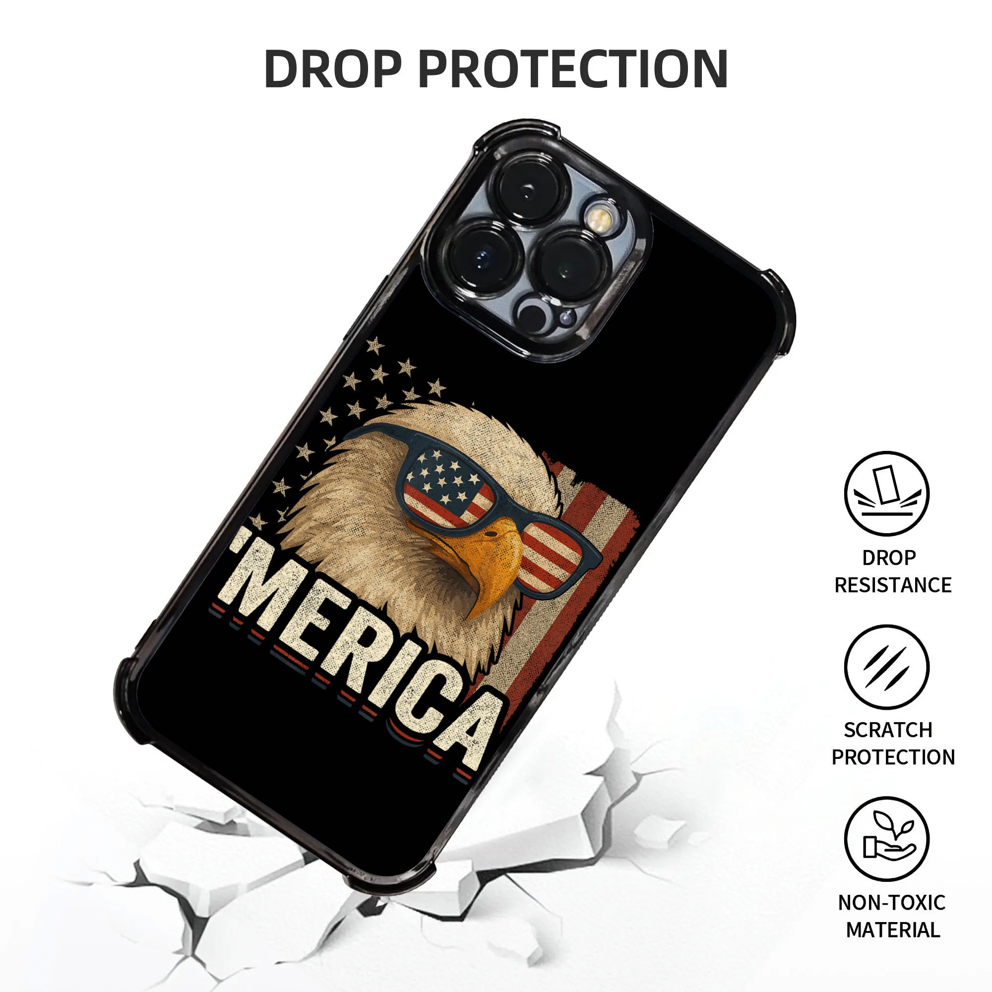 American Flag Patriotic Bald E - Phone Cases Usa recension och pris
