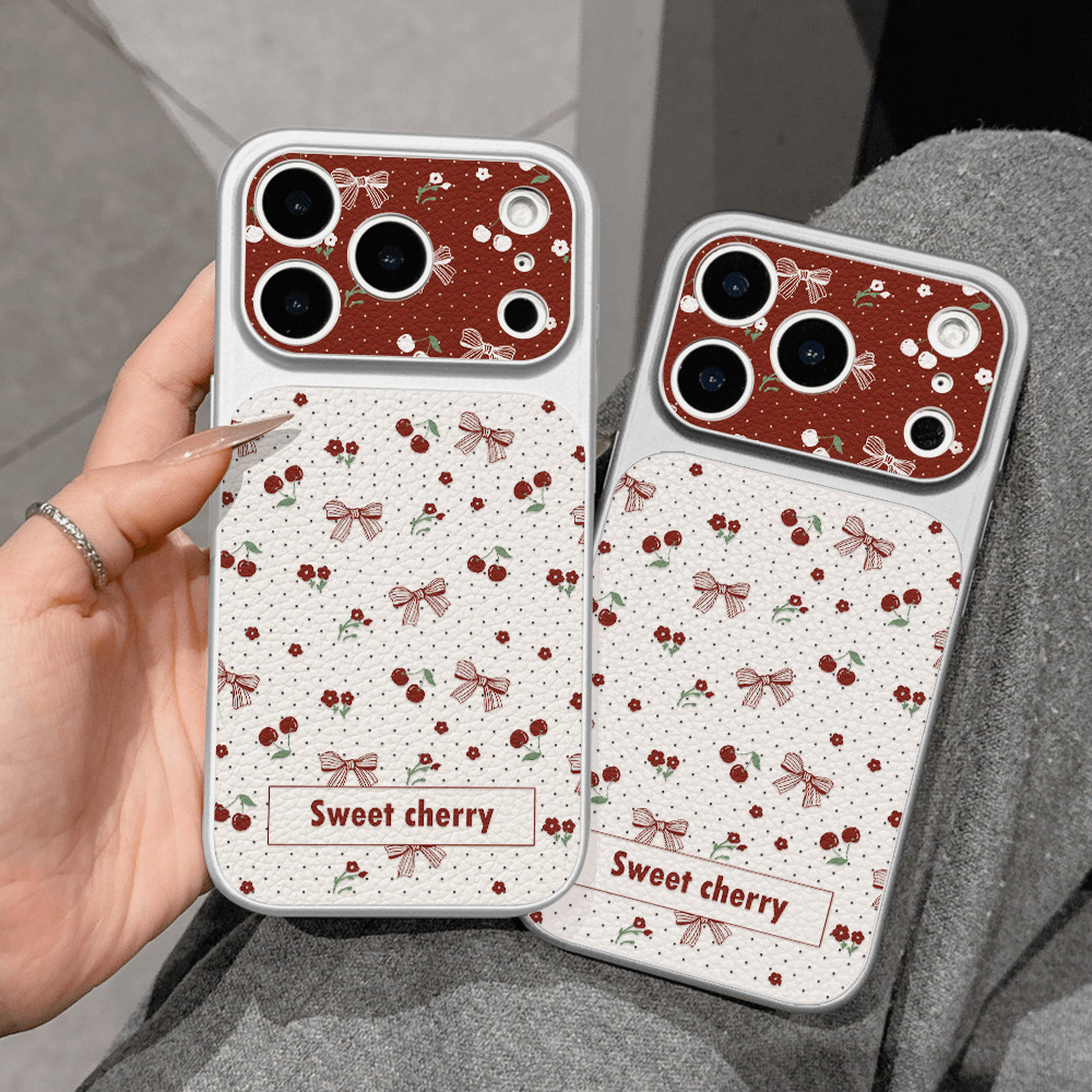 Sweet Cherry Bow Leather Phone - Phone Cases Quality recension och pris