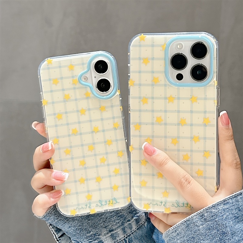 Yellow Star Checkered Pattern  - Phone Cases Yellow recension och pris