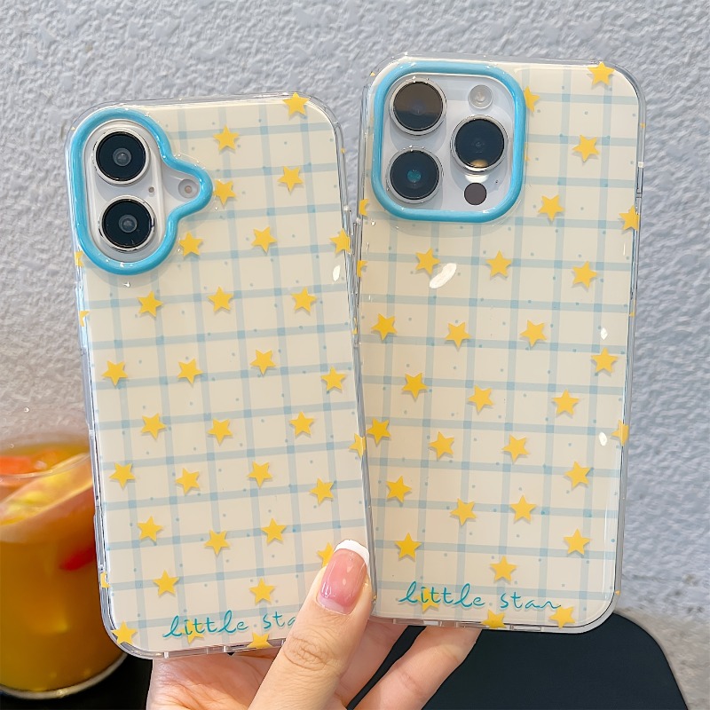 Yellow Star Checkered Pattern  - Phone Cases Yellow recension och pris