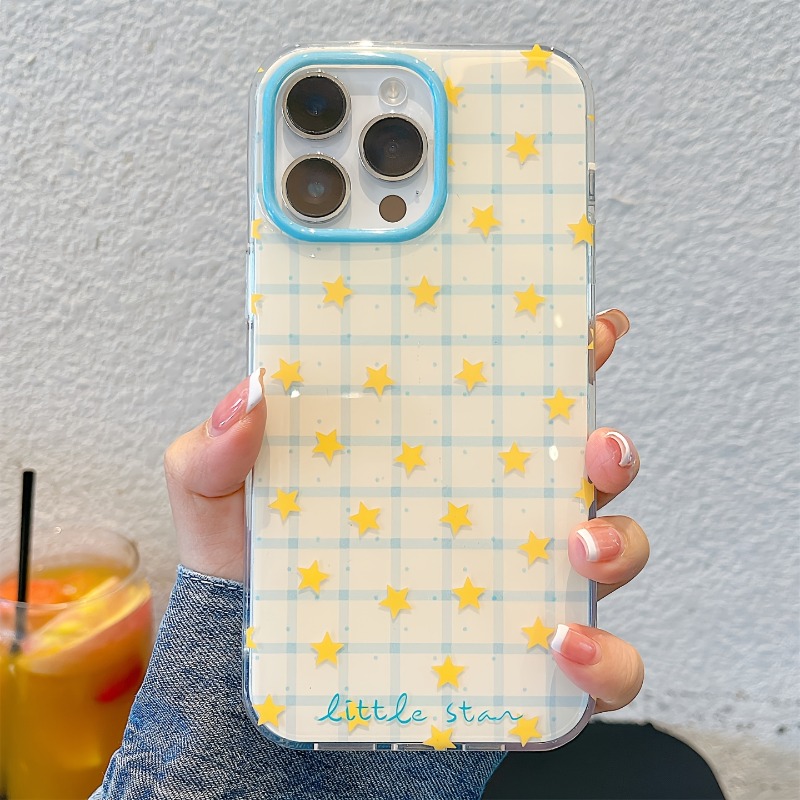 Yellow Star Checkered Pattern  - Phone Cases Yellow recension och pris
