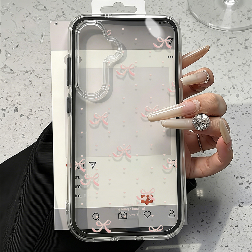 Cute Pink Bow Soft Phone Case  - Phone Cases Quality recension och pris
