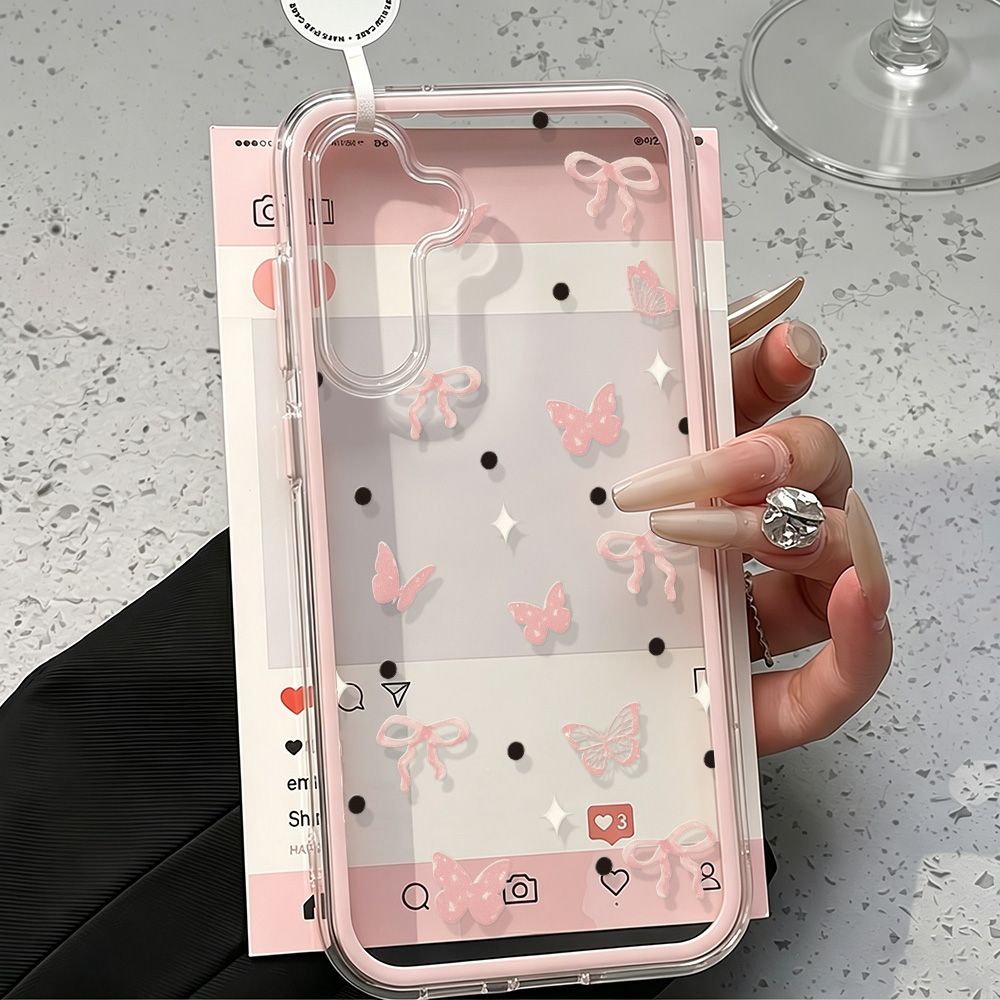 Cute Pink Bow Soft Phone Case  - Phone Cases Quality recension och pris
