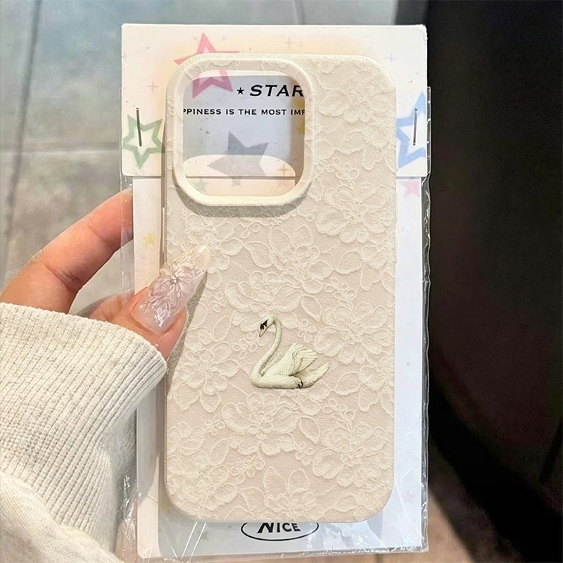 Lace Swan Pattern Lychee Textu - Apple Iphone 15 Pro Max recension och pris