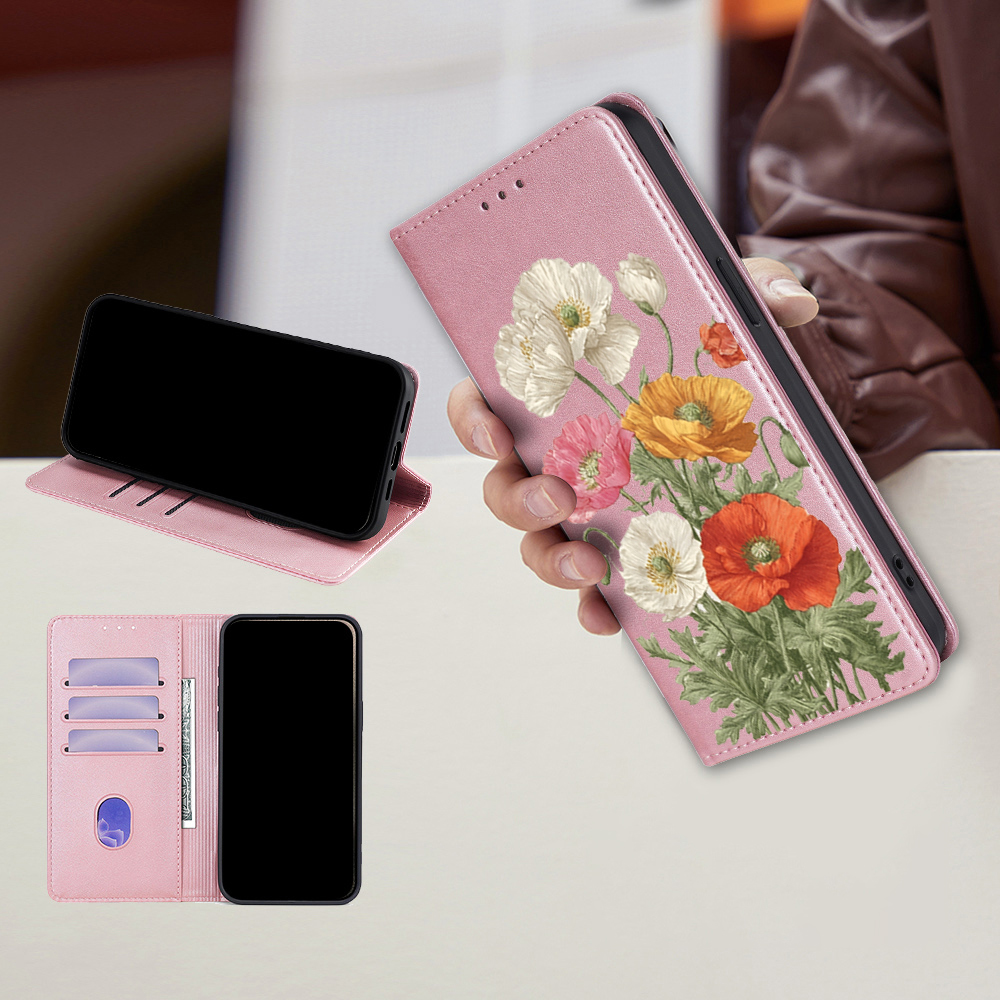 Magnetic Leather Floral patter - Flip Leather Case recension och pris