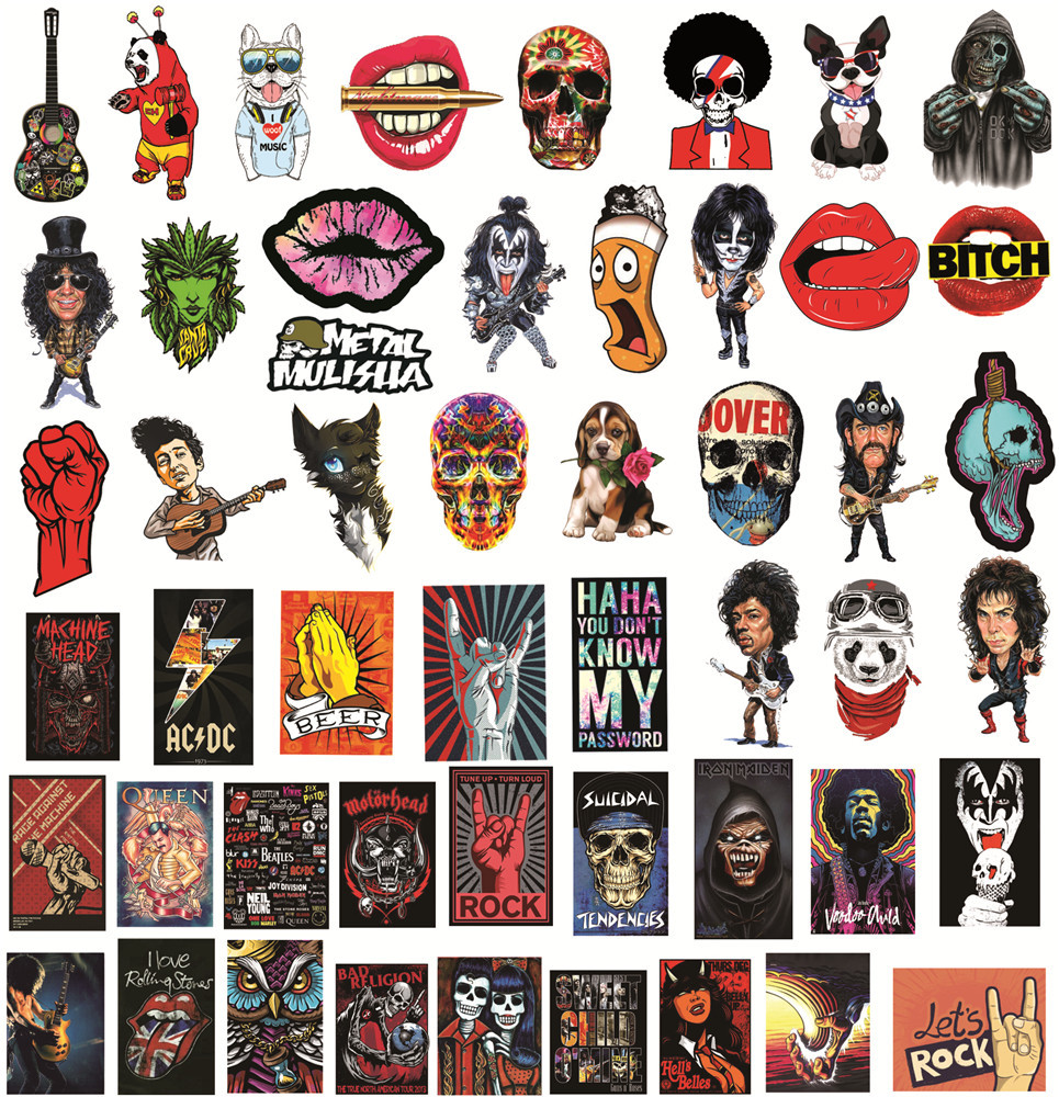 50Pcs Vintage Rock Stickers DI - Phone Cases Kids recension och pris