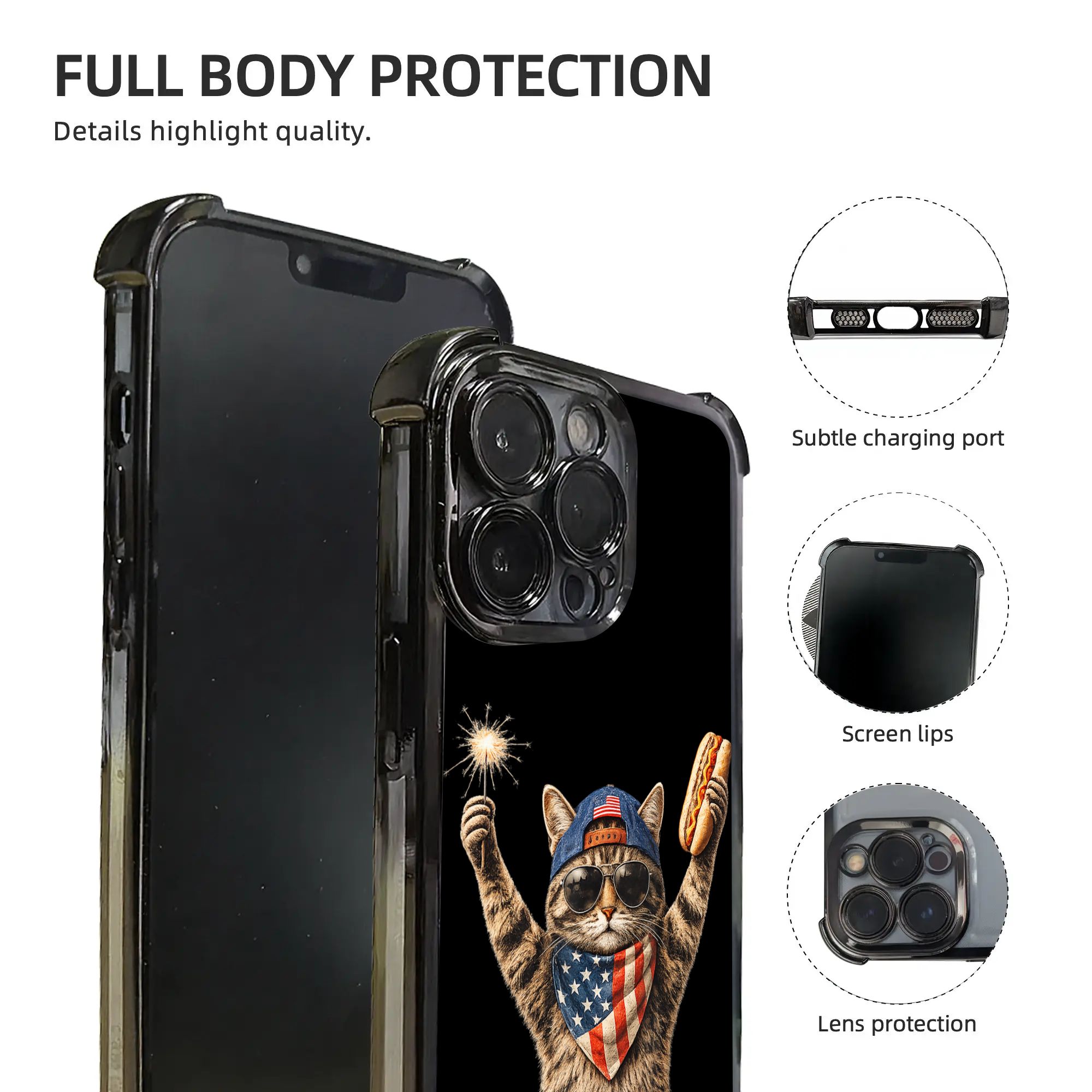 Cute America Cat Firework USA  - Phone Cases Usa recension och pris
