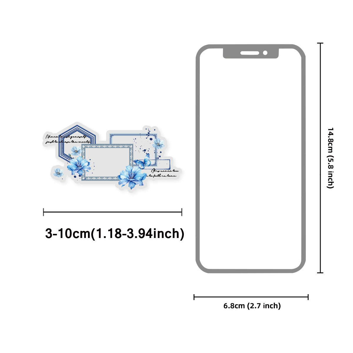 10pcs Blue Floral Girl Sticker - Phone Cases Kids recension och pris