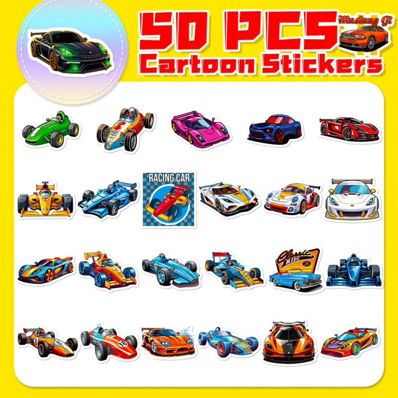 50PCS Cool Cartoon JDM Racing  - Phone Cases Kids recension och pris