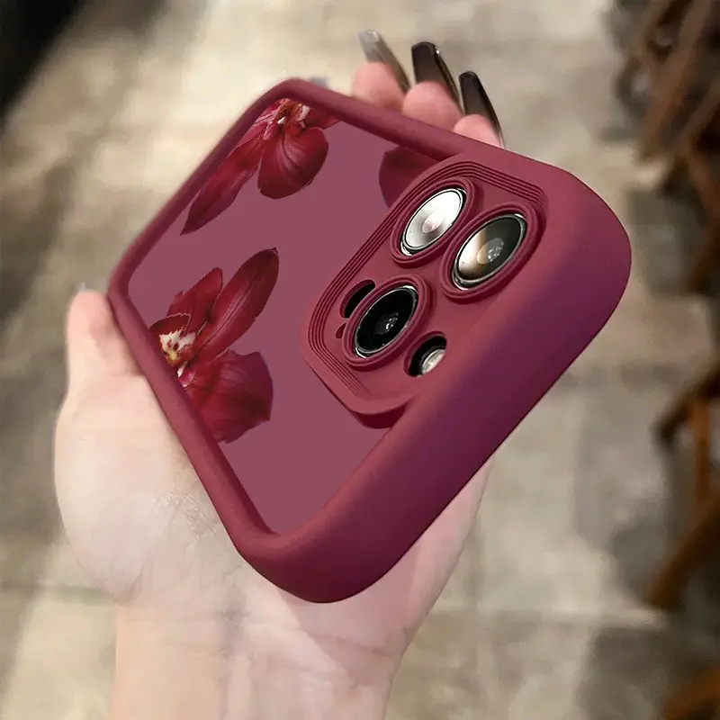 Wine Red Orchid Flower Pattern - Phone Cases Xs Iphone recension och pris