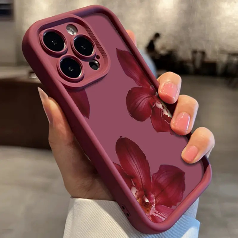 Wine Red Orchid Flower Pattern - Phone Cases Xs Iphone recension och pris