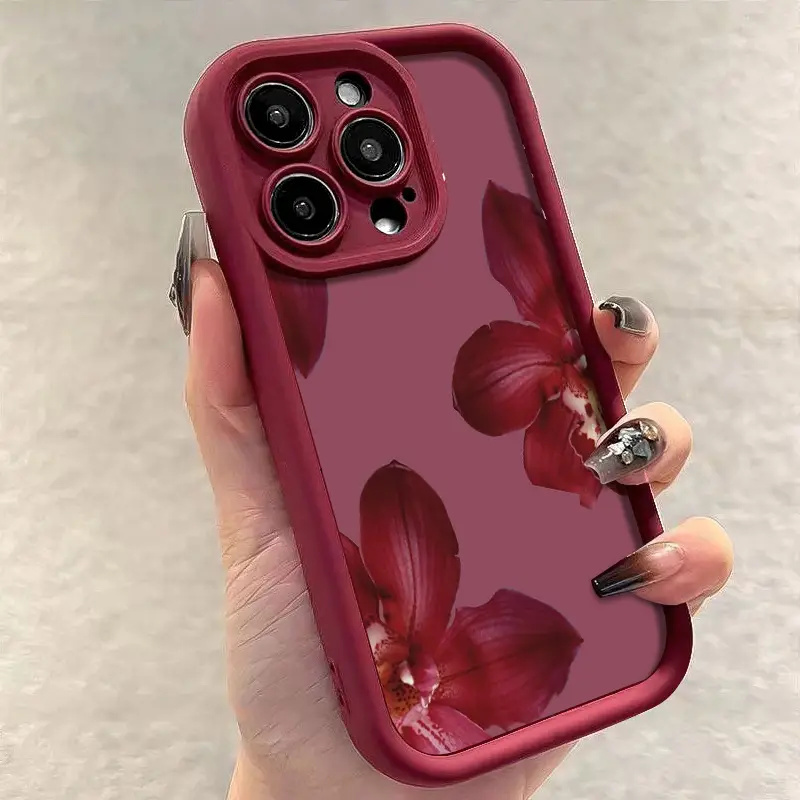 Wine Red Orchid Flower Pattern - Phone Cases Xs Iphone recension och pris